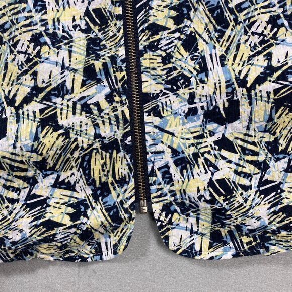 CJ Banks Jacket MultiColor Flower Zip-Up Jacket Blouse Drawstring Collar Size 3X - Picture 7 of 9